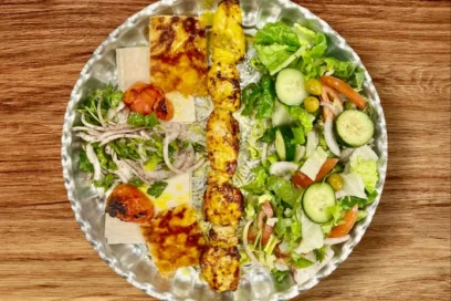 Chicken Thigh Kabob With Salad